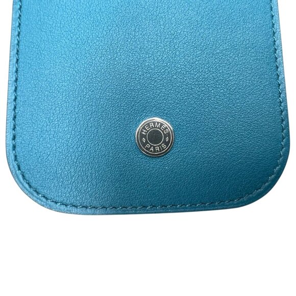 Hermes Swift Chevre Calfskin Bleu Colvert Credit Card Drivers License Wallet - Picture 4 of 6